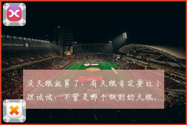 没天赋就算了，有天赋肯定要让小孩试试，不管是哪个级别的天赋。尽可能的往上托举和兜底，这不就是中年后人
